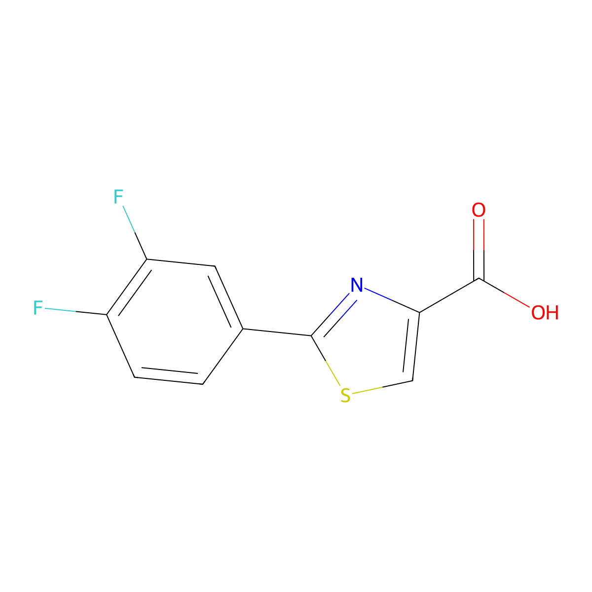 2-(3,4-Difluorophenyl)-1,3-thiazole-4-carboxylic acid molecular structure, CAS 1156584-54-1