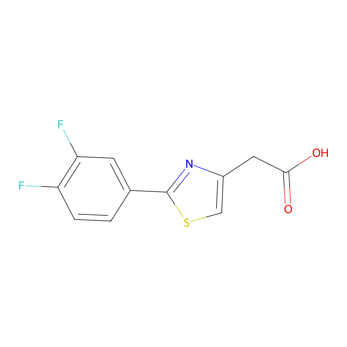 2-[2-(3,4-Difluorophenyl)-1,3-thiazol-4-yl]acetic acid molecular structure, CAS 1156584-75-6