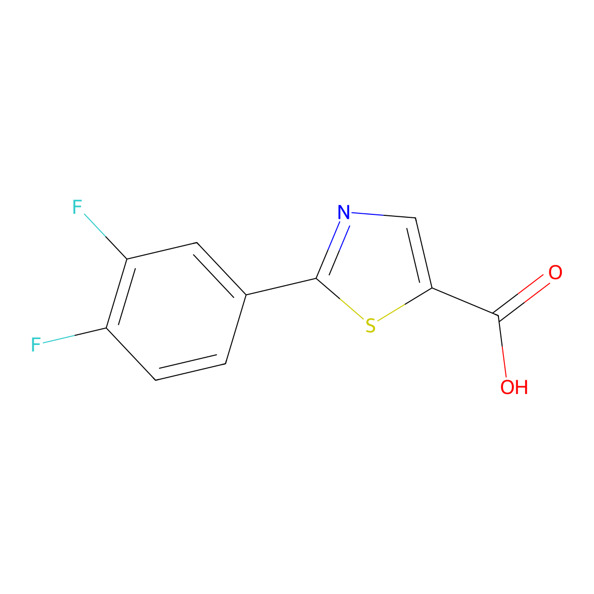 2-(3,4-Difluorophenyl)-1,3-thiazole-5-carboxylic acid molecular structure, CAS 1156584-82-5