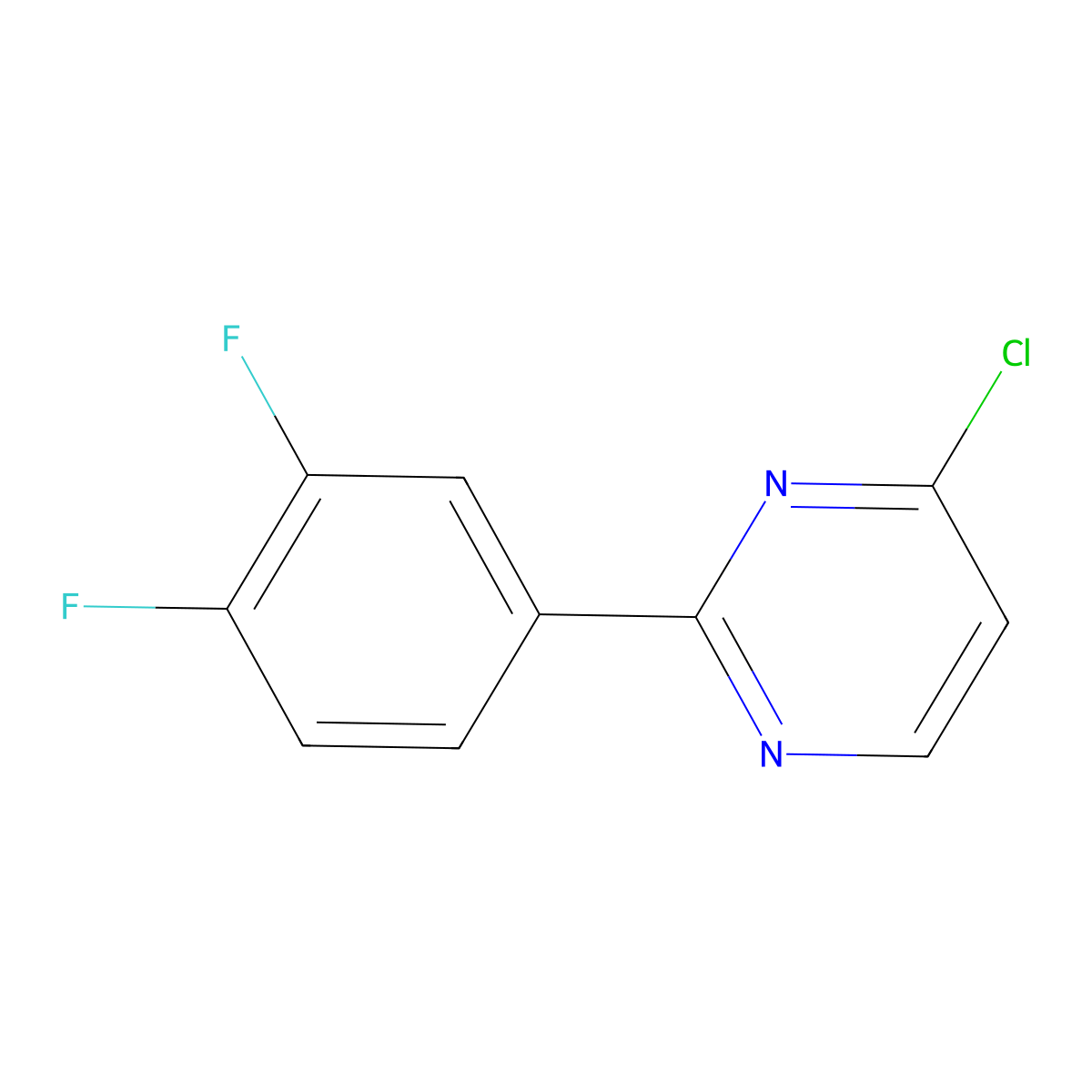 4-Chloro-2-(3,4-difluorophenyl)pyrimidine molecular structure, CAS 1156585-24-8