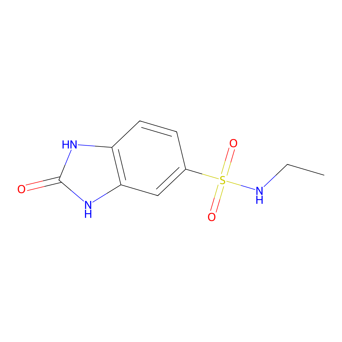 N-ethyl-2-oxo-2,3-dihydro-1H-1,3-benzodiazole-5-sulfonamide molecular structure, CAS 1156587-28-8