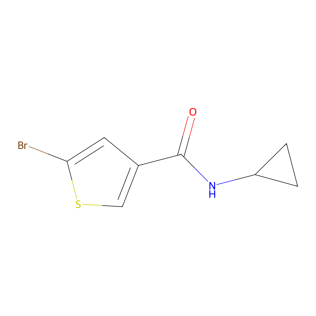 5-bromo-N-cyclopropylthiophene-3-carboxamide molecular structure, CAS 1156590-81-6
