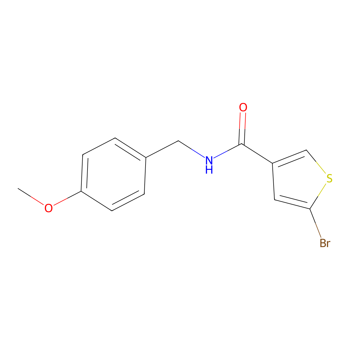 5-bromo-N-(4-methoxybenzyl)thiophene-3-carboxamide molecular structure, CAS 1156591-08-0