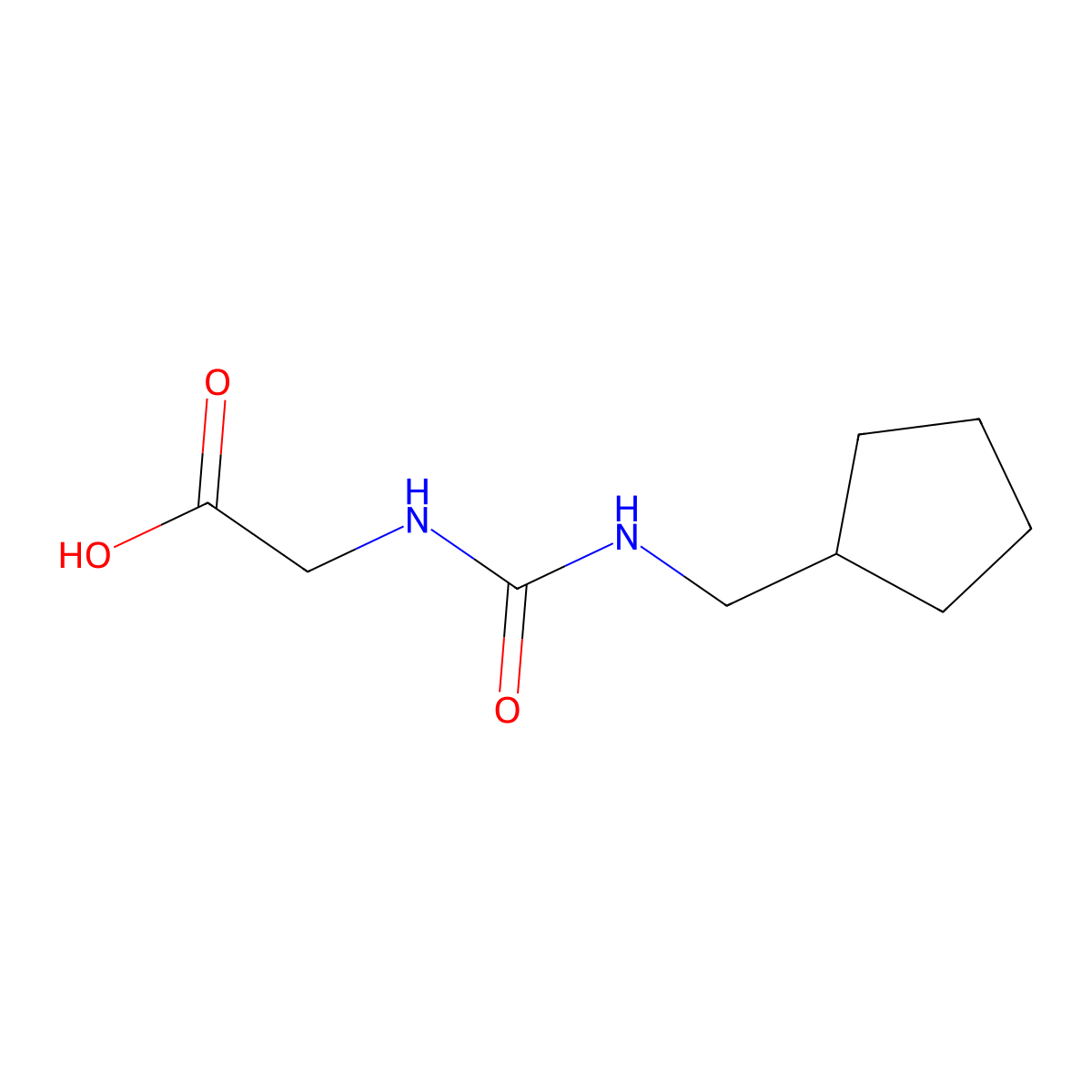 2-{[(Cyclopentylmethyl)carbamoyl]amino}acetic acid molecular structure, CAS 1156593-10-0