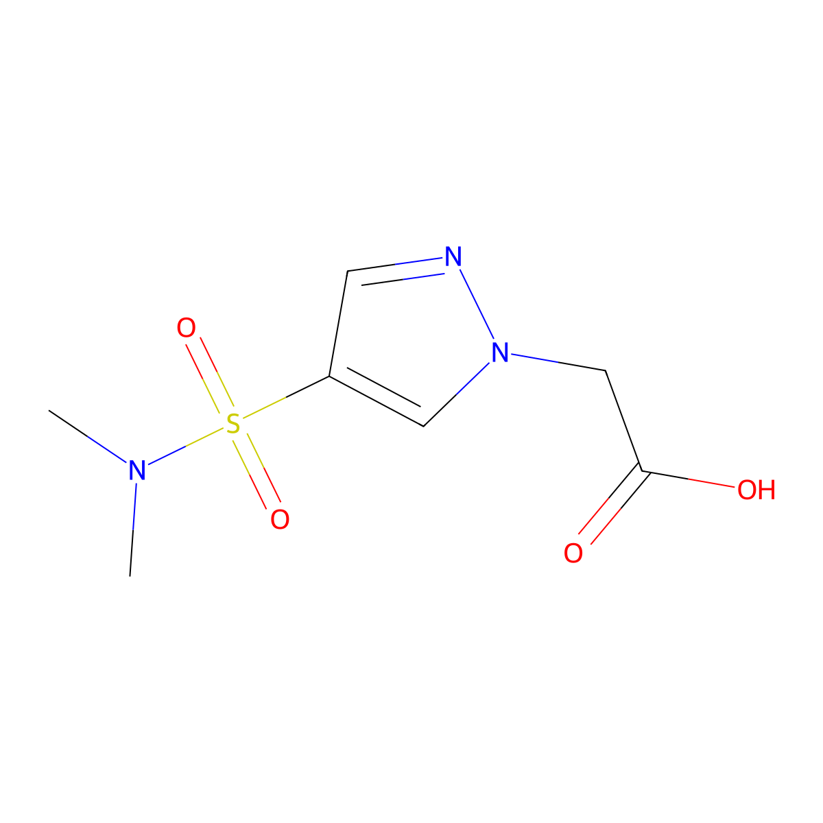 2-(4-(N,N-Dimethylsulfamoyl)-1H-pyrazol-1-YL)acetic acid molecular structure, CAS 1156596-26-7
