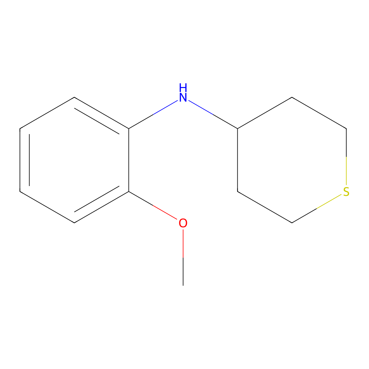 N-(2-methoxyphenyl)thian-4-amine molecular structure, CAS 1156599-22-2