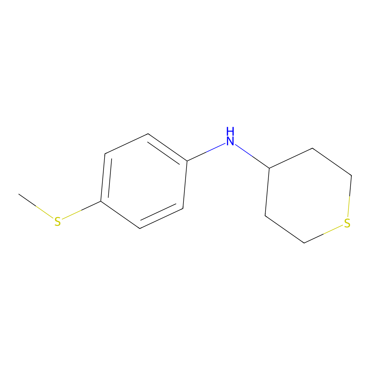 N-[4-(Methylsulfanyl)phenyl]thian-4-amine molecular structure, CAS 1156599-76-6