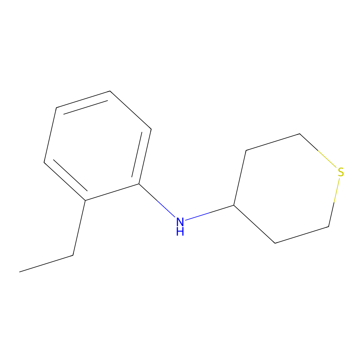 N-(2-ethylphenyl)thian-4-amine molecular structure, CAS 1156600-35-9