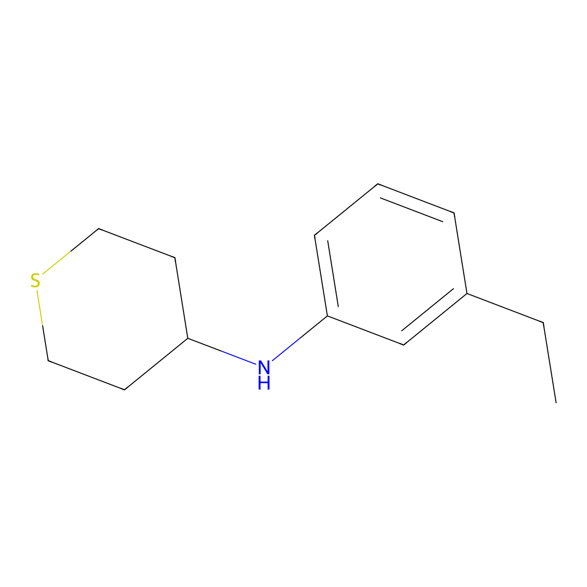N-(3-ethylphenyl)thian-4-amine molecular structure, CAS 1156600-59-7