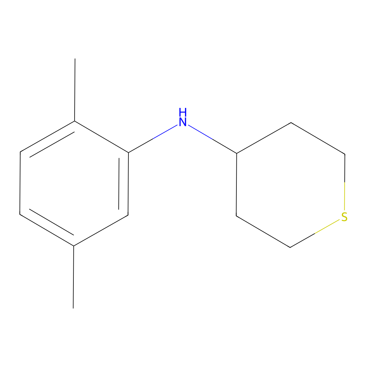 N-(2,5-dimethylphenyl)thian-4-amine molecular structure, CAS 1156600-77-9