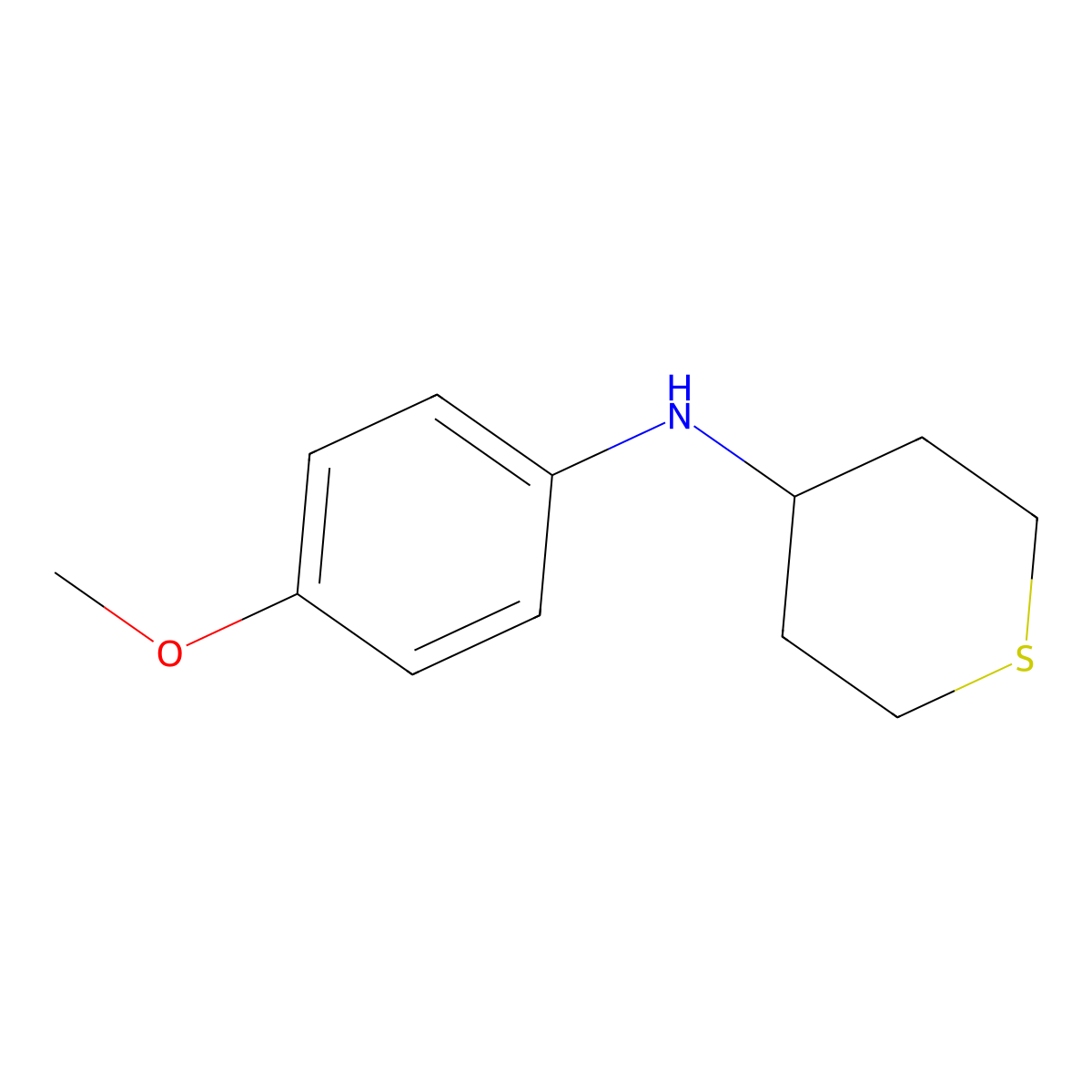 N-(4-methoxyphenyl)thian-4-amine molecular structure, CAS 1156600-85-9