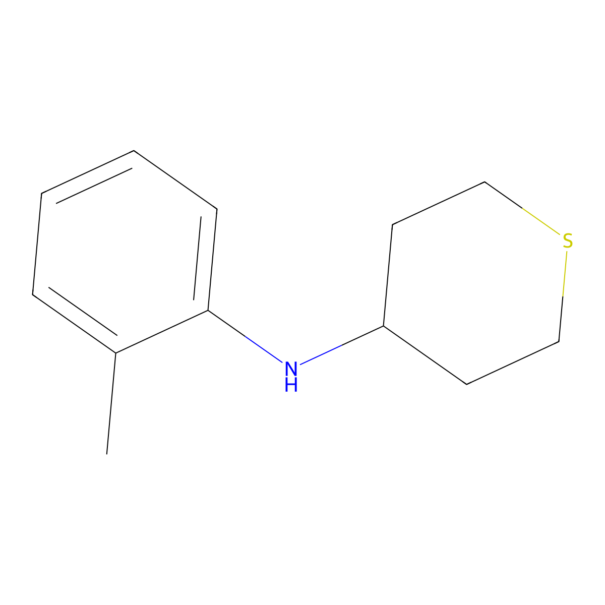 N-(2-methylphenyl)thian-4-amine molecular structure, CAS 1156600-88-2
