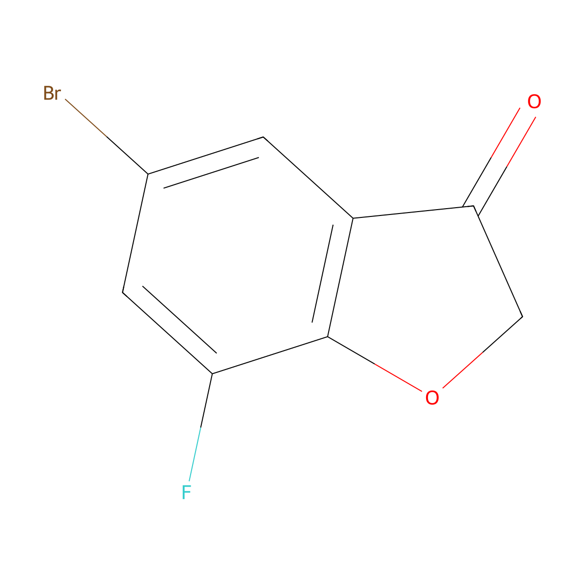 5-Bromo-7-fluoro-2,3-dihydro-1-benzofuran-3-one molecular structure, CAS 1156601-36-3
