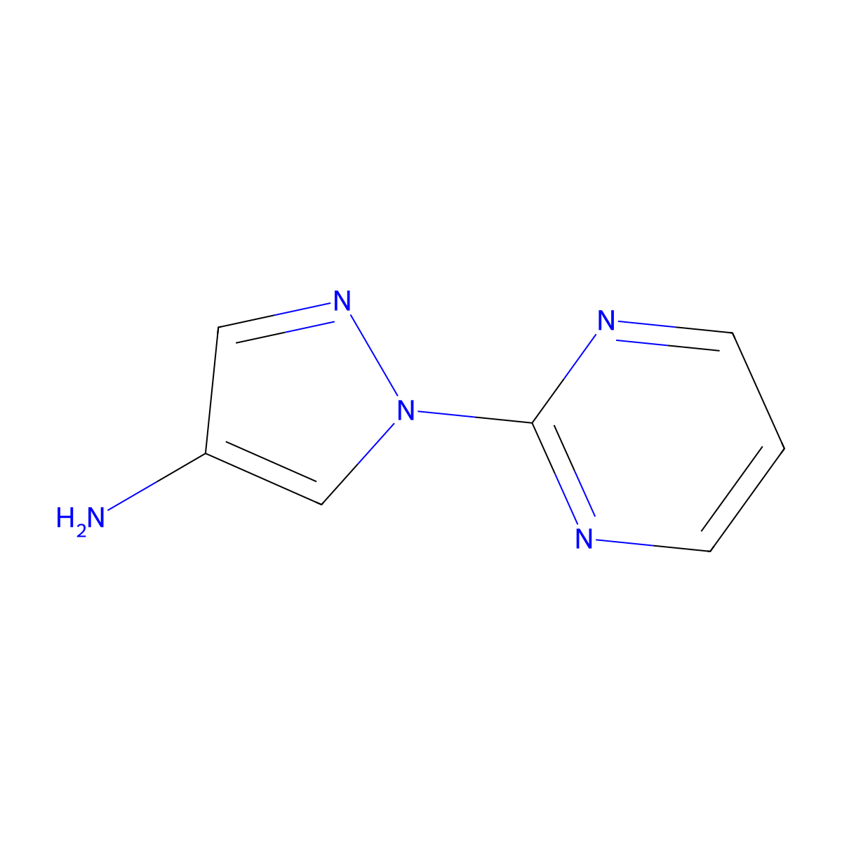 1-(pyrimidin-2-yl)-1H-pyrazol-4-amine molecular structure, CAS 1156601-73-8