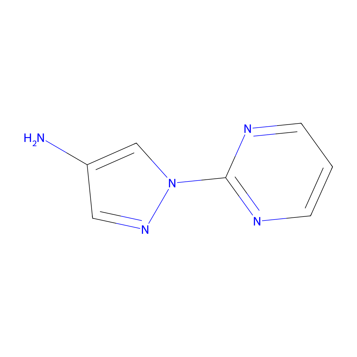 1-(pyrimidin-2-yl)-1H-pyrazol-4-amine molecular structure, CAS 1156601-73-8