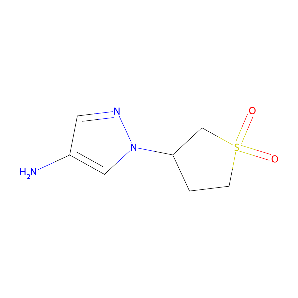 1-(1,1-Dioxothiolan-3-yl)pyrazol-4-amine molecular structure, CAS 1156602-20-8