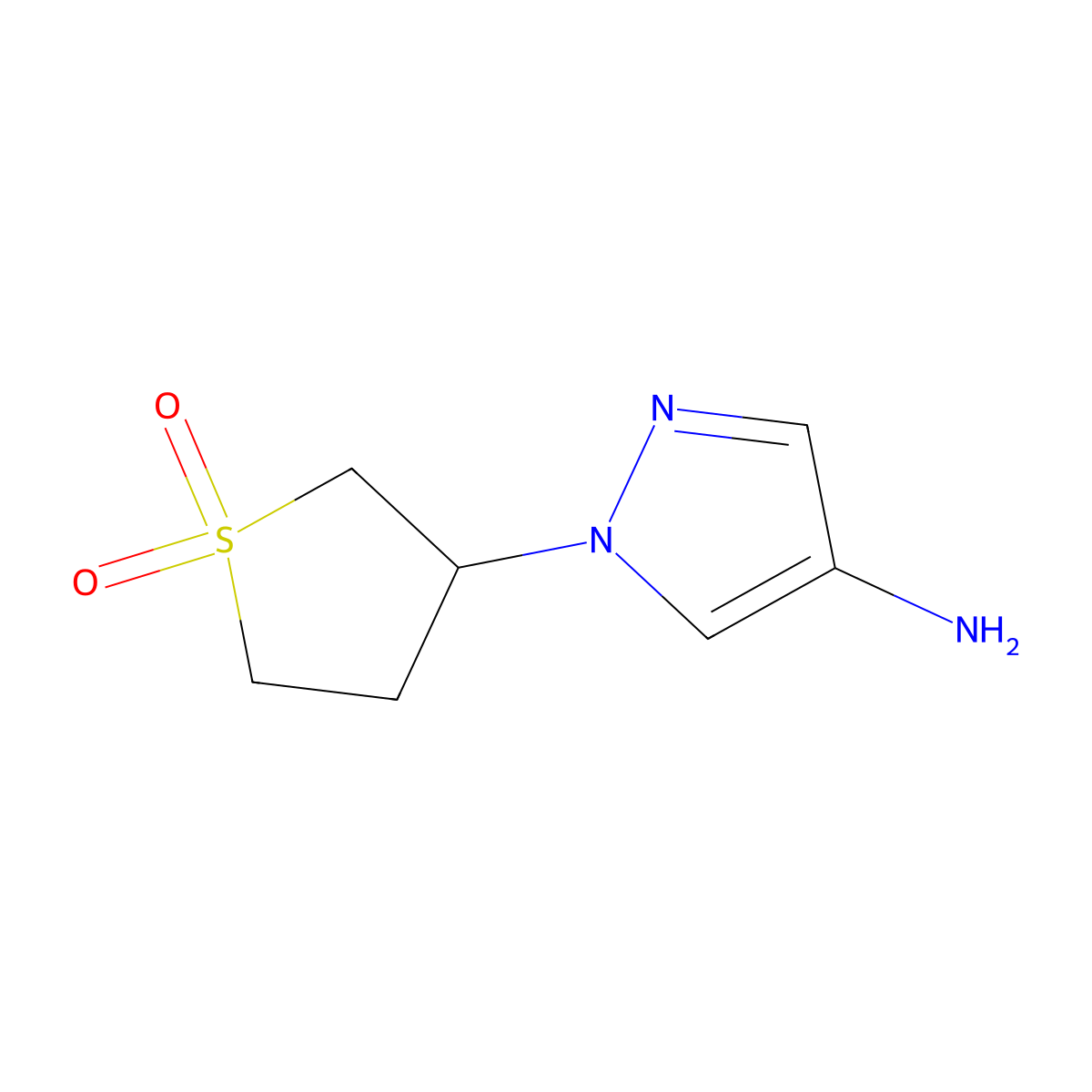 1-(1,1-Dioxothiolan-3-yl)pyrazol-4-amine molecular structure, CAS 1156602-20-8