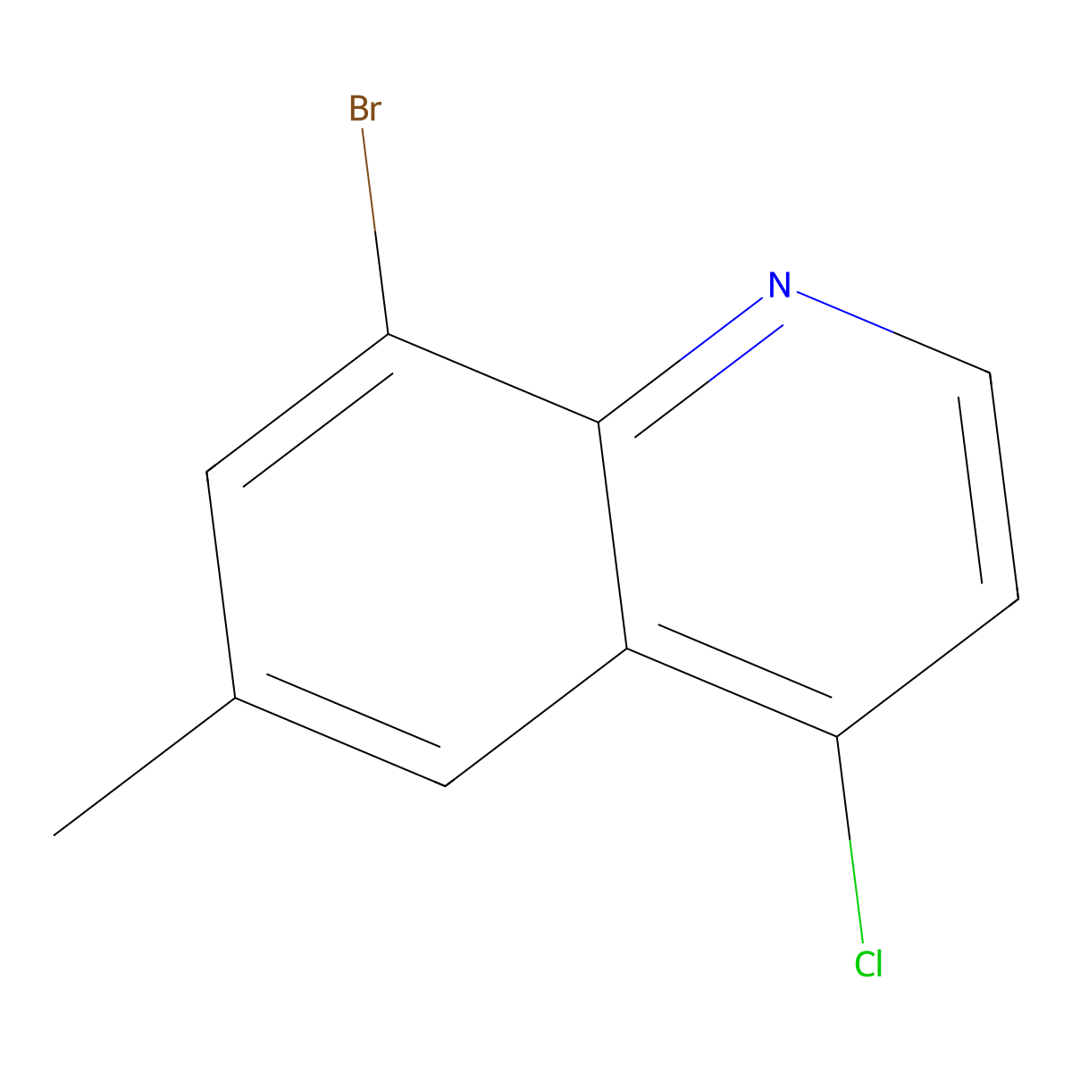 8-Bromo-4-chloro-6-methylquinoline molecular structure, CAS 1156602-22-0