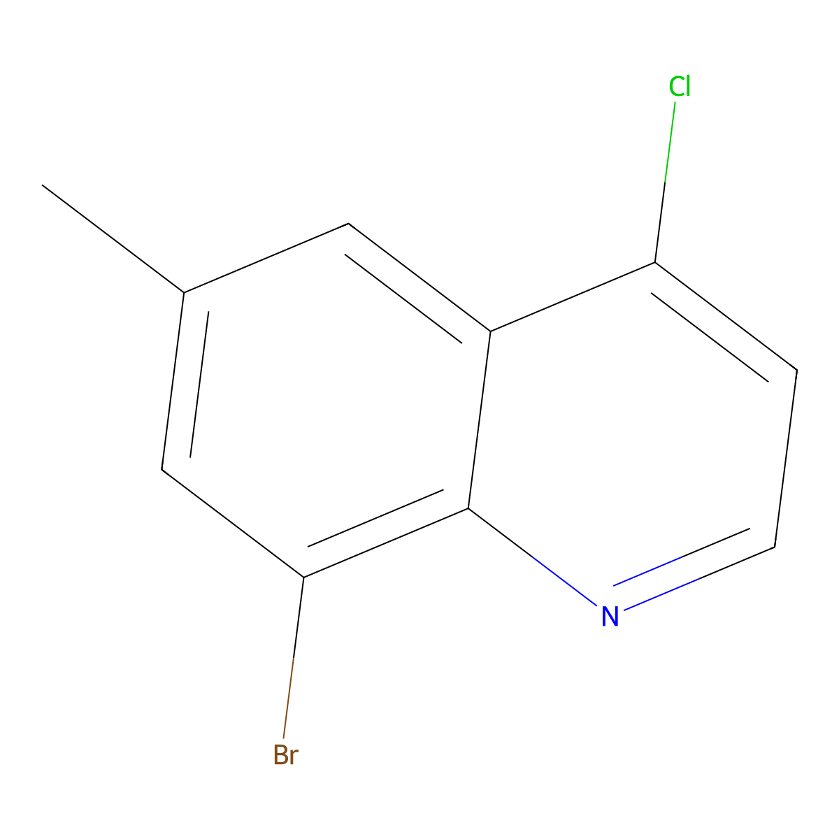 8-Bromo-4-chloro-6-methylquinoline molecular structure, CAS 1156602-22-0