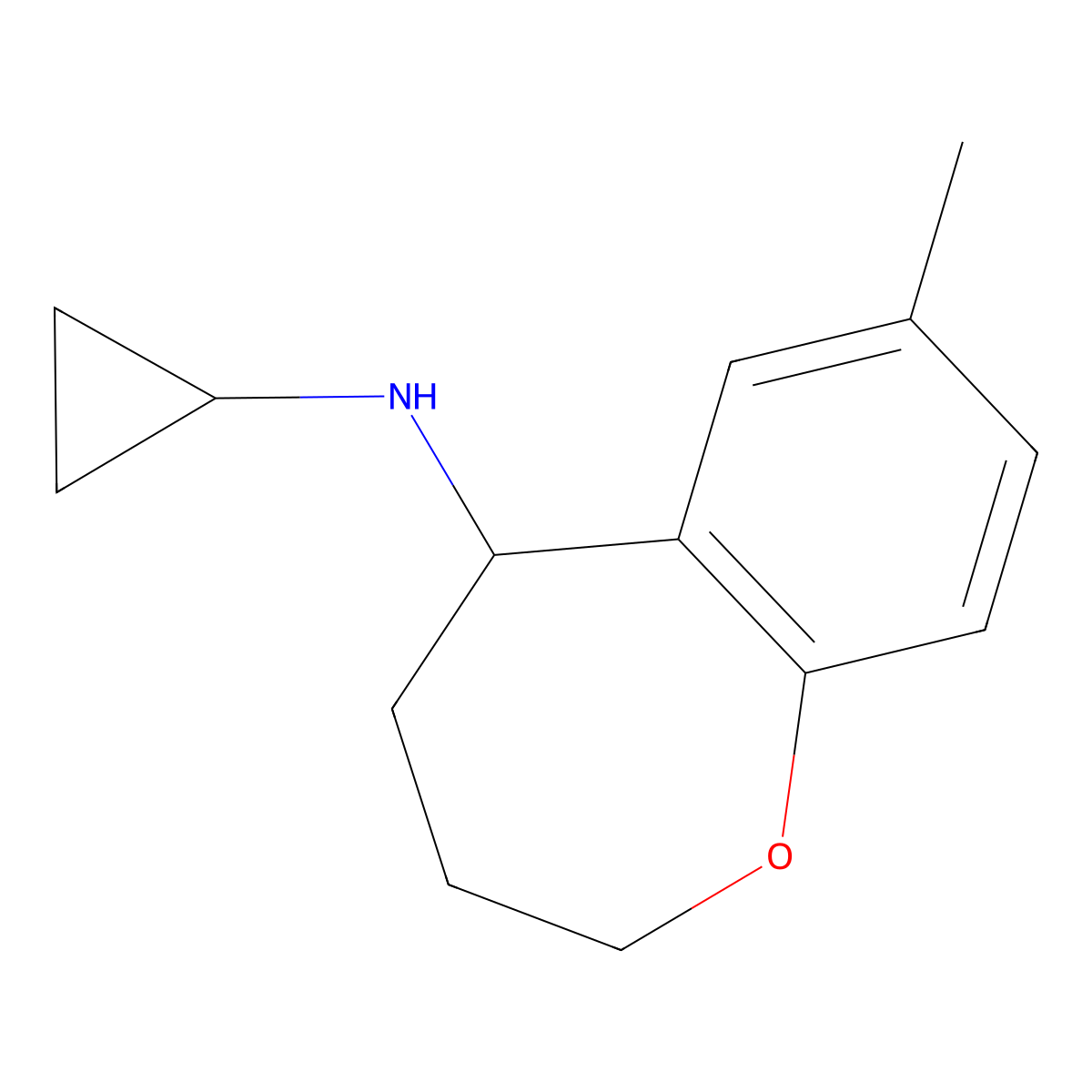 N-cyclopropyl-7-methyl-2,3,4,5-tetrahydro-1-benzoxepin-5-amine molecular structure, CAS 1156602-88-8