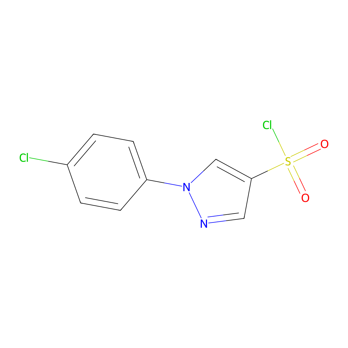 1-(4-Chlorophenyl)-1h-pyrazole-4-sulfonyl chloride molecular structure, CAS 1156603-44-9