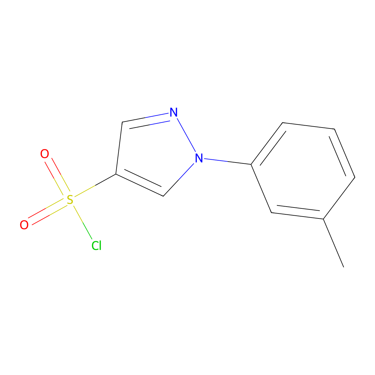 1-(3-methylphenyl)-1H-pyrazole-4-sulfonyl chloride molecular structure, CAS 1156603-82-5