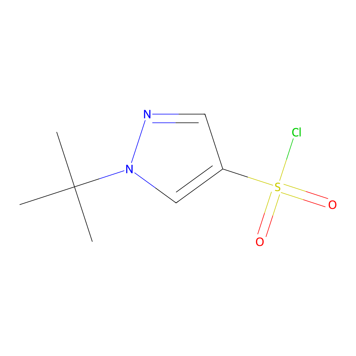 1-tert-butyl-1H-pyrazole-4-sulfonyl chloride molecular structure, CAS 1156603-97-2