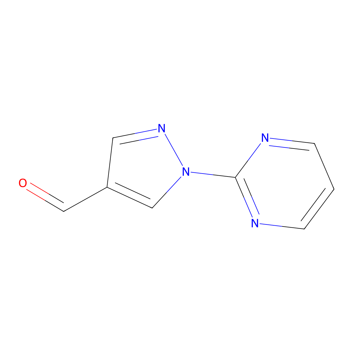 1-(pyrimidin-2-yl)-1H-pyrazole-4-carbaldehyde molecular structure, CAS 1156604-22-6