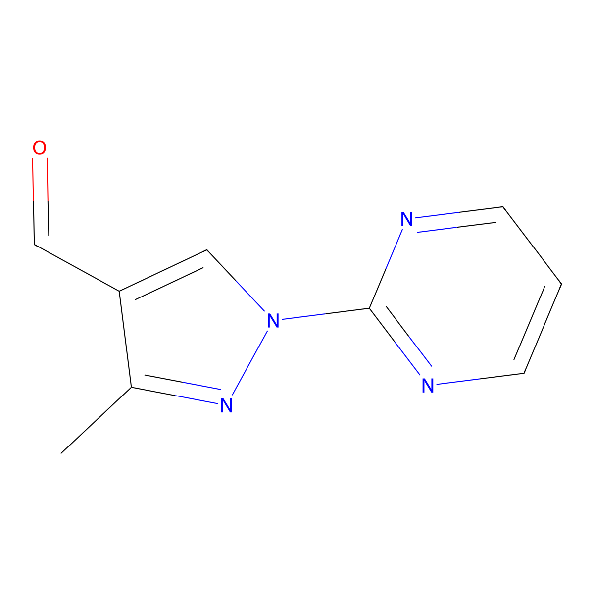 3-Methyl-1-(pyrimidin-2-YL)-1H-pyrazole-4-carbaldehyde molecular structure, CAS 1156605-60-5