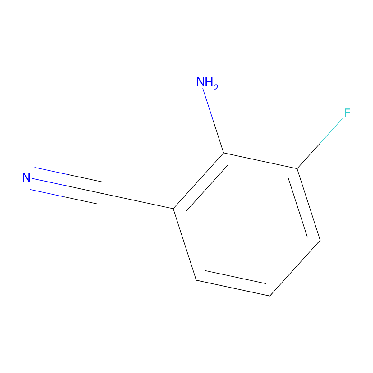 2-Amino-3-fluorobenzonitrile molecular structure, CAS 115661-37-5