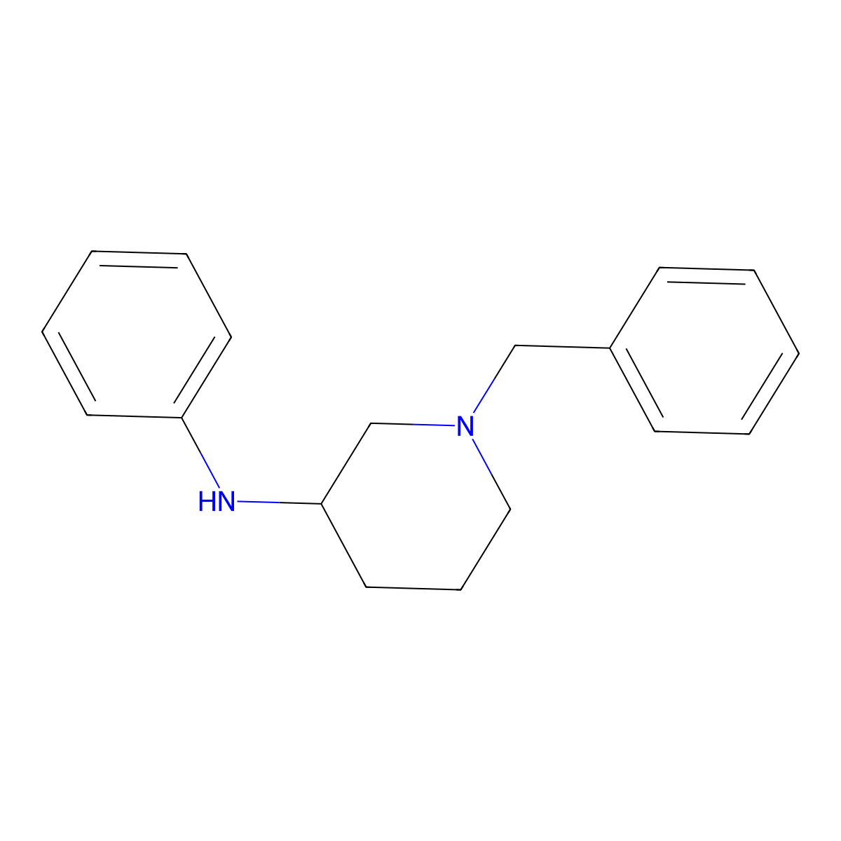 3-Piperidinamine, N-phenyl-1-(phenylmethyl)- molecular structure, CAS 115661-47-7