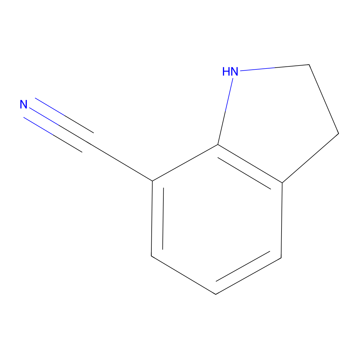 2,3-dihydro-1H-indole-7-carbonitrile molecular structure, CAS 115661-82-0