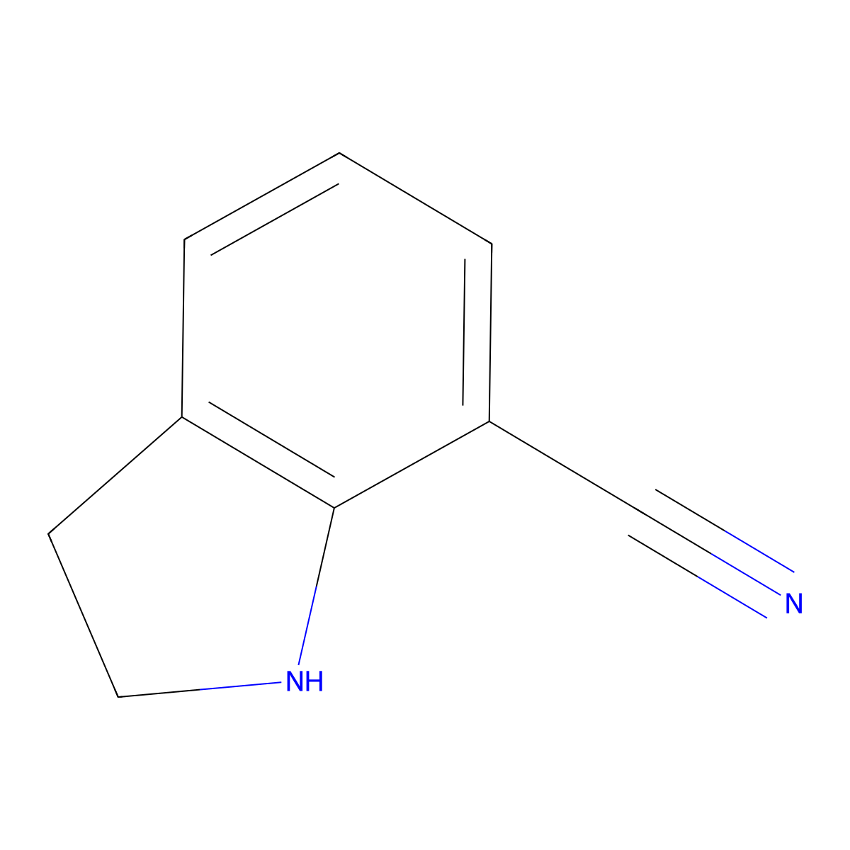 2,3-dihydro-1H-indole-7-carbonitrile molecular structure, CAS 115661-82-0