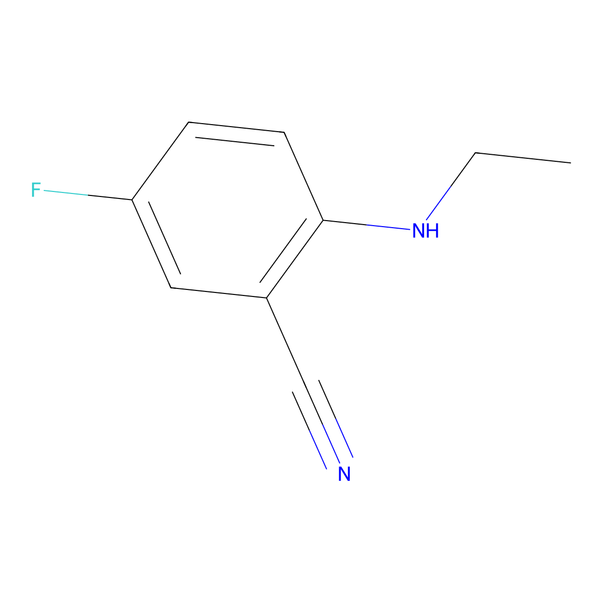 2-(Ethylamino)-5-fluorobenzonitrile molecular structure, CAS 115661-85-3