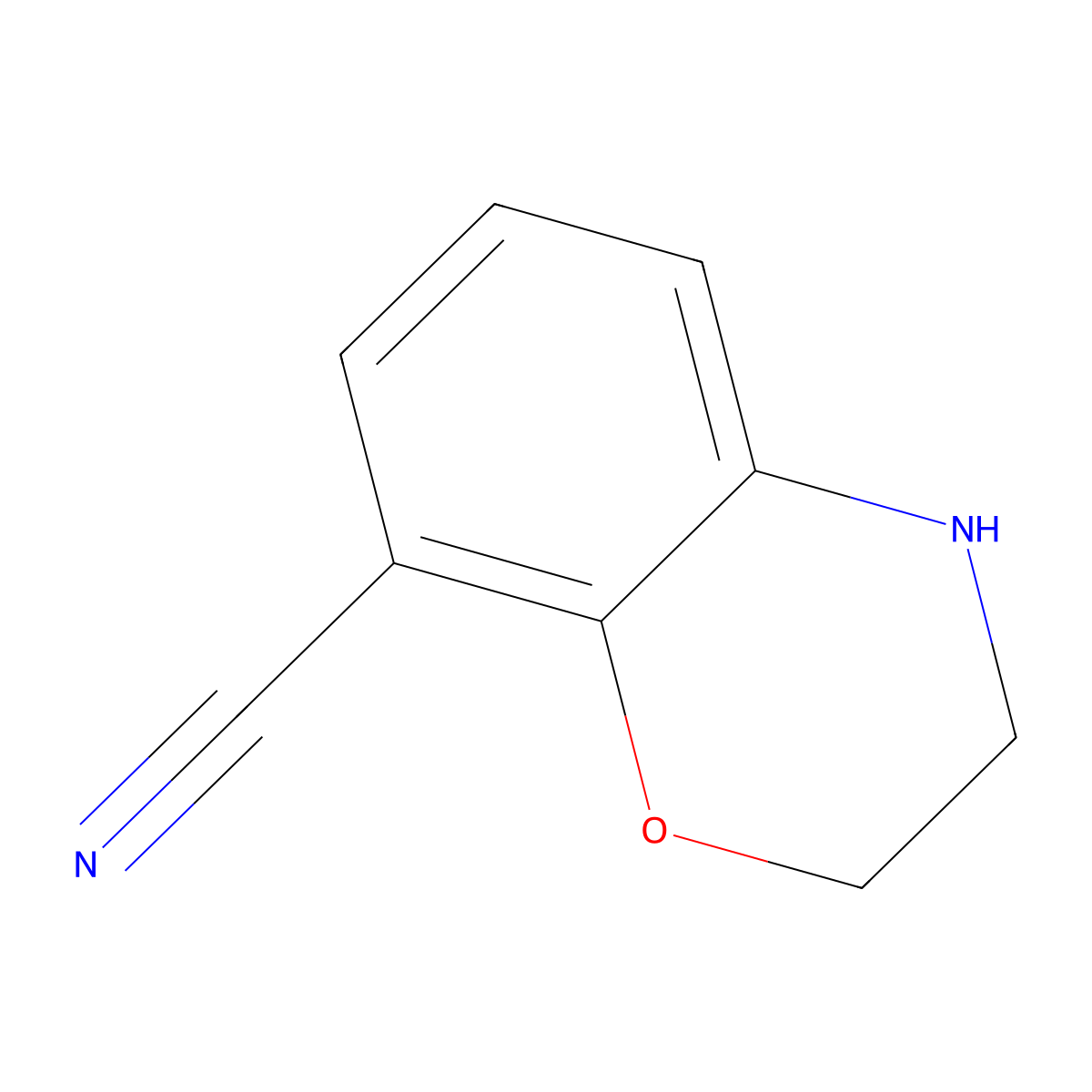 3,4-Dihydro-2H-benzo[1,4]oxazine-8-carbonitrile molecular structure, CAS 115661-89-7