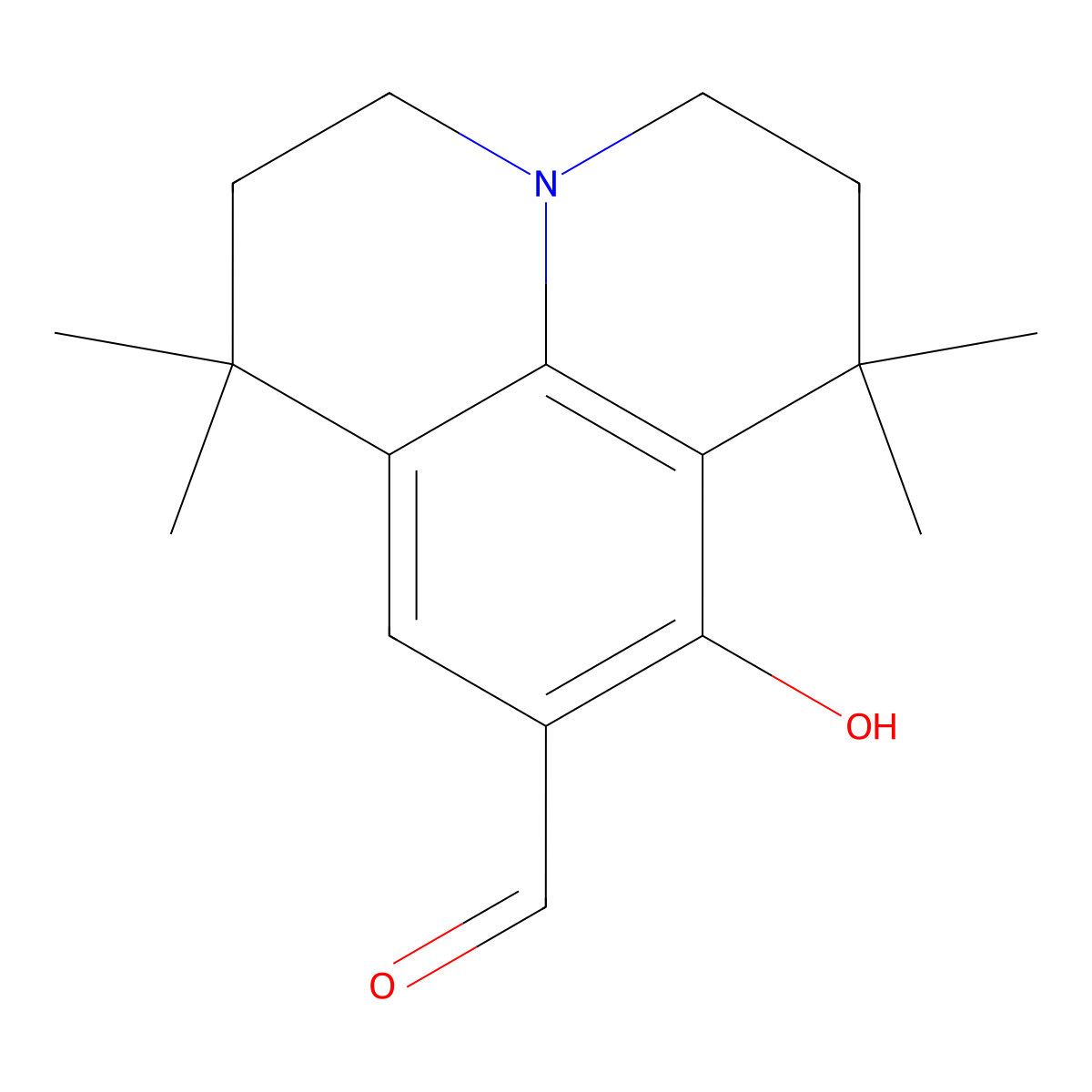 8-Hydroxy-1,1,7,7-tetramethyl-2,3,6,7-tetrahydro-1H,5H-pyrido[3,2,1-ij]quinoline-9-carboxaldehyde molecular structure, CAS 115662-09-4