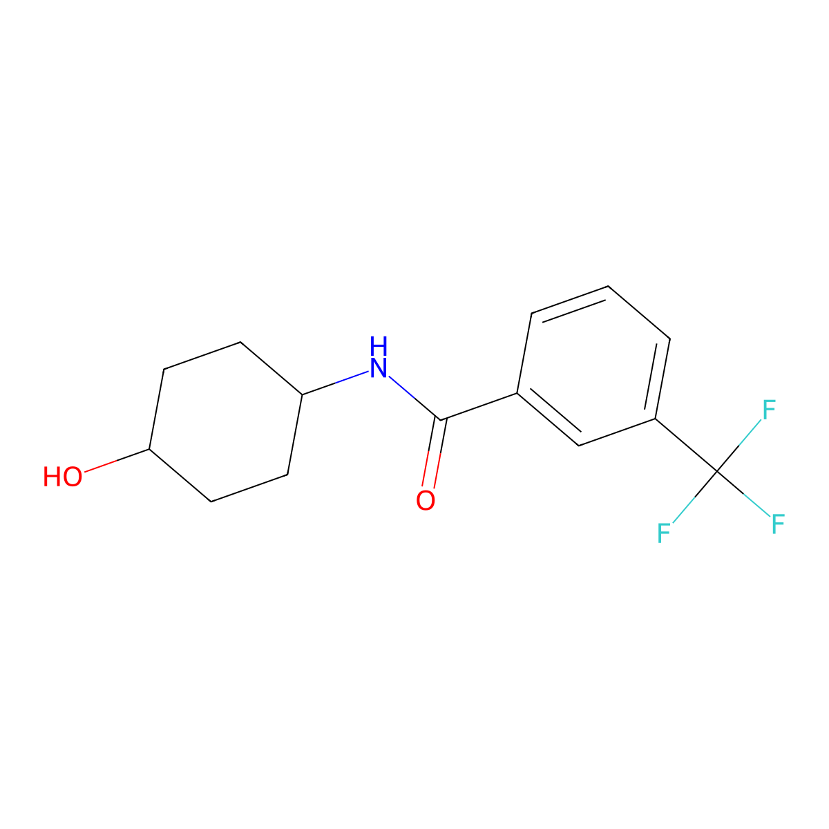 N-(4-hydroxycyclohexyl)-3-(trifluoromethyl)benzamide molecular structure, CAS 1156622-57-9