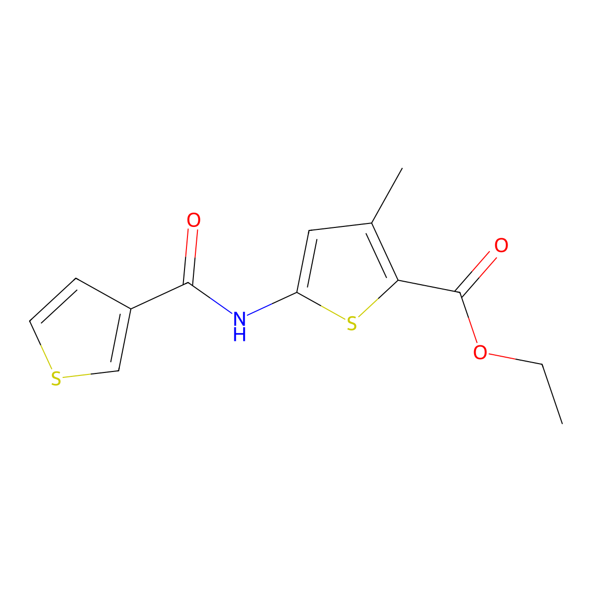 Ethyl 3-methyl-5-(thiophene-3-carboxamido)thiophene-2-carboxylate molecular structure, CAS 1156631-39-8