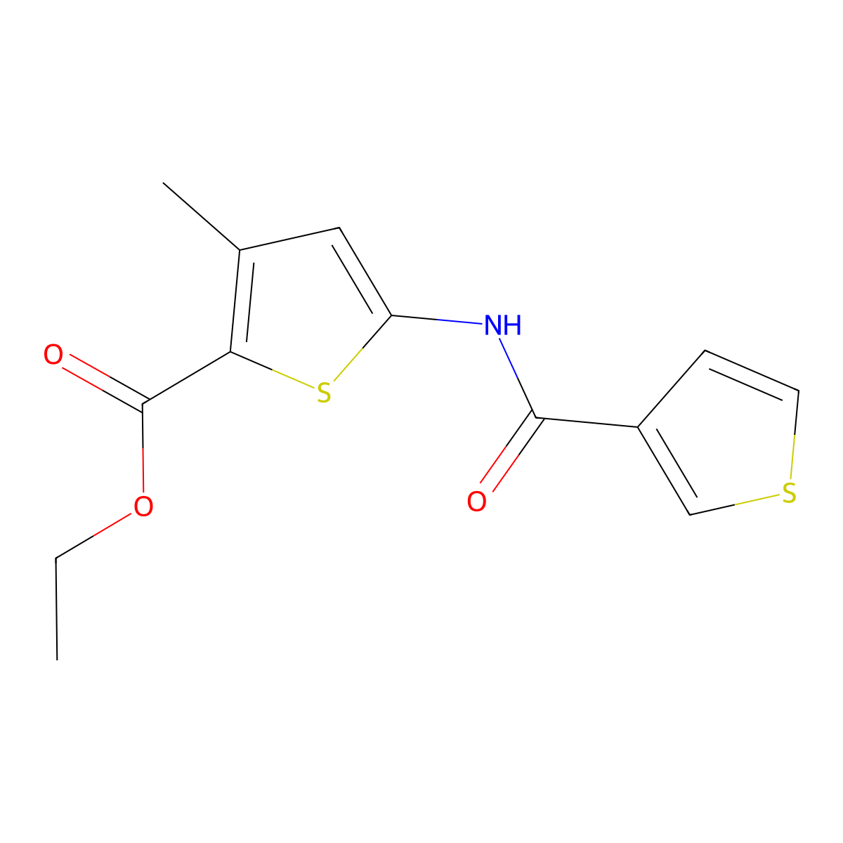 Ethyl 3-methyl-5-(thiophene-3-carboxamido)thiophene-2-carboxylate molecular structure, CAS 1156631-39-8