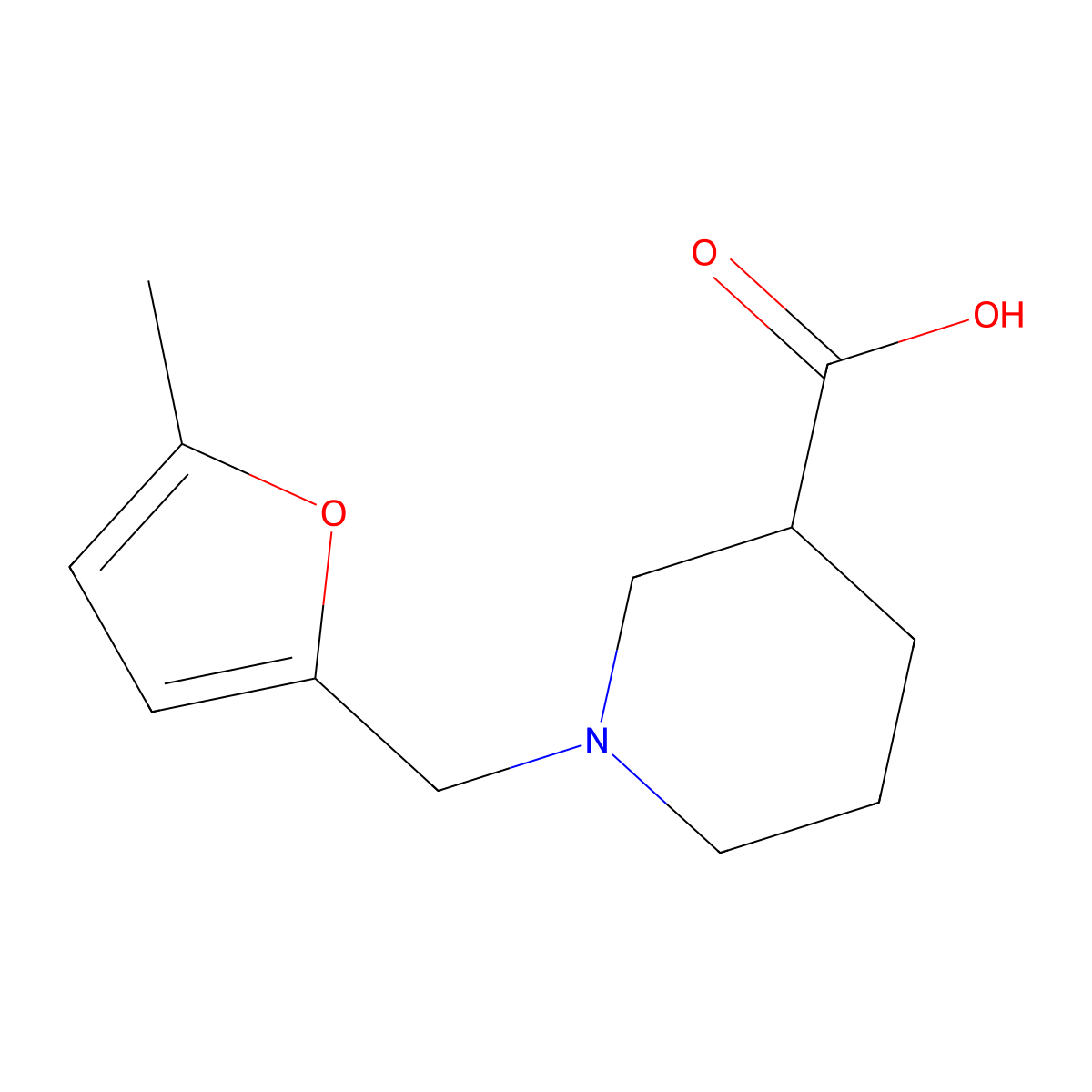 1-[(5-Methylfuran-2-yl)methyl]piperidine-3-carboxylic acid molecular structure, CAS 1156634-98-8