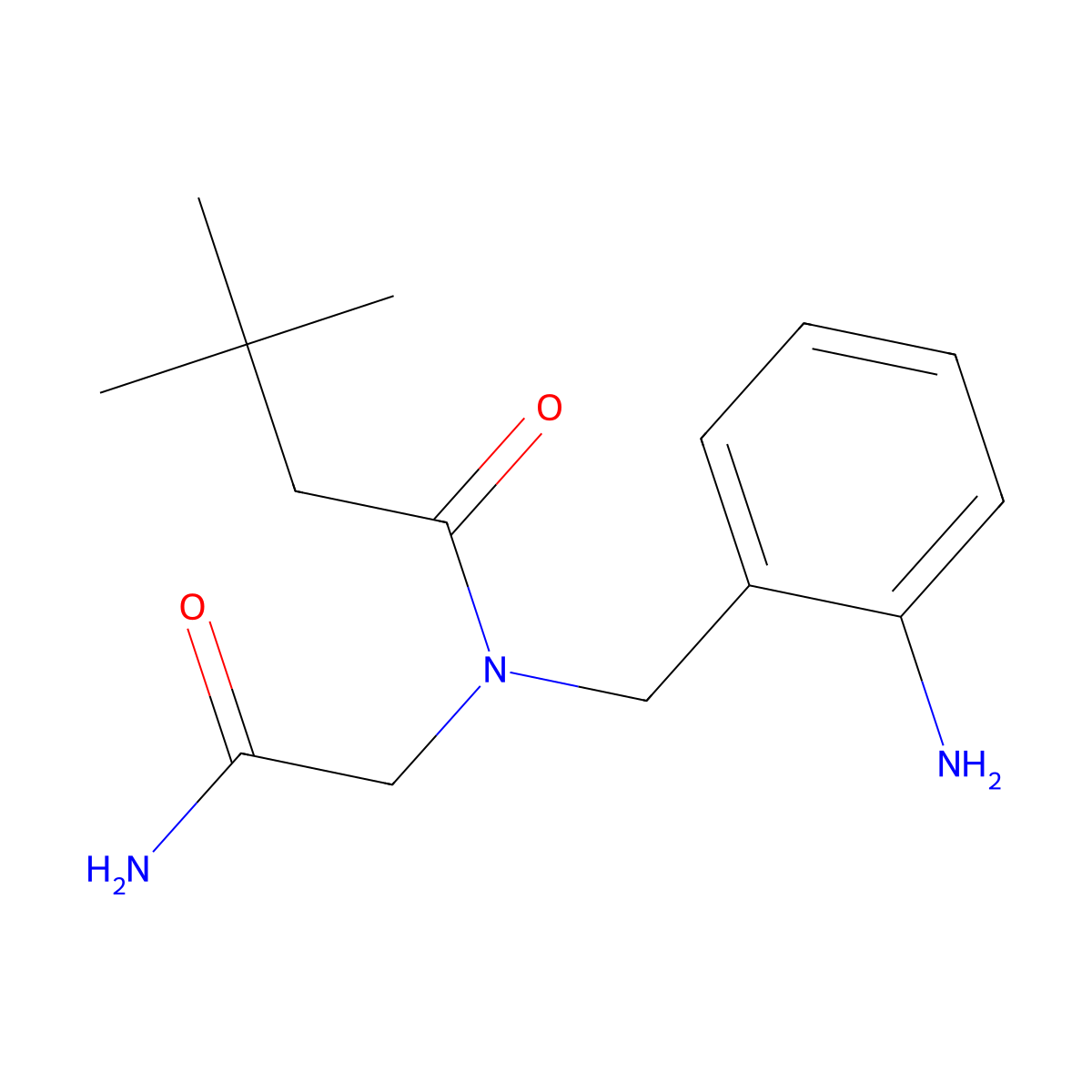 N-[(2-aminophenyl)methyl]-N-(carbamoylmethyl)-3,3-dimethylbutanamide molecular structure, CAS 1156635-10-7