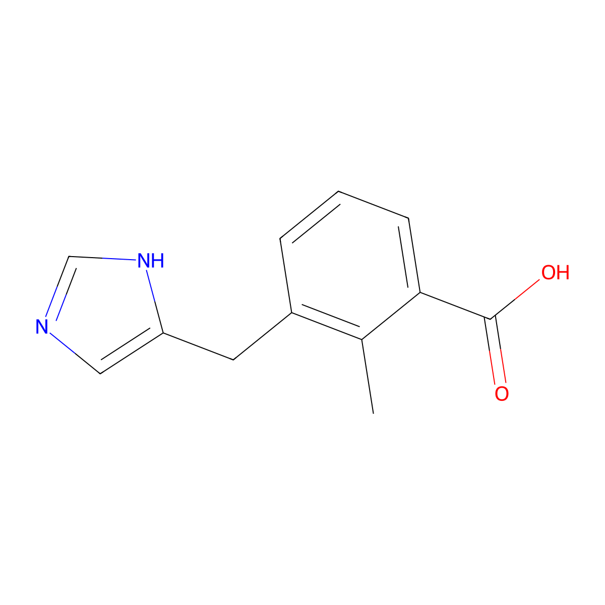3-(1H-Imidazol-5-ylmethyl)-2-methylbenzoic acid molecular structure, CAS 115664-39-6