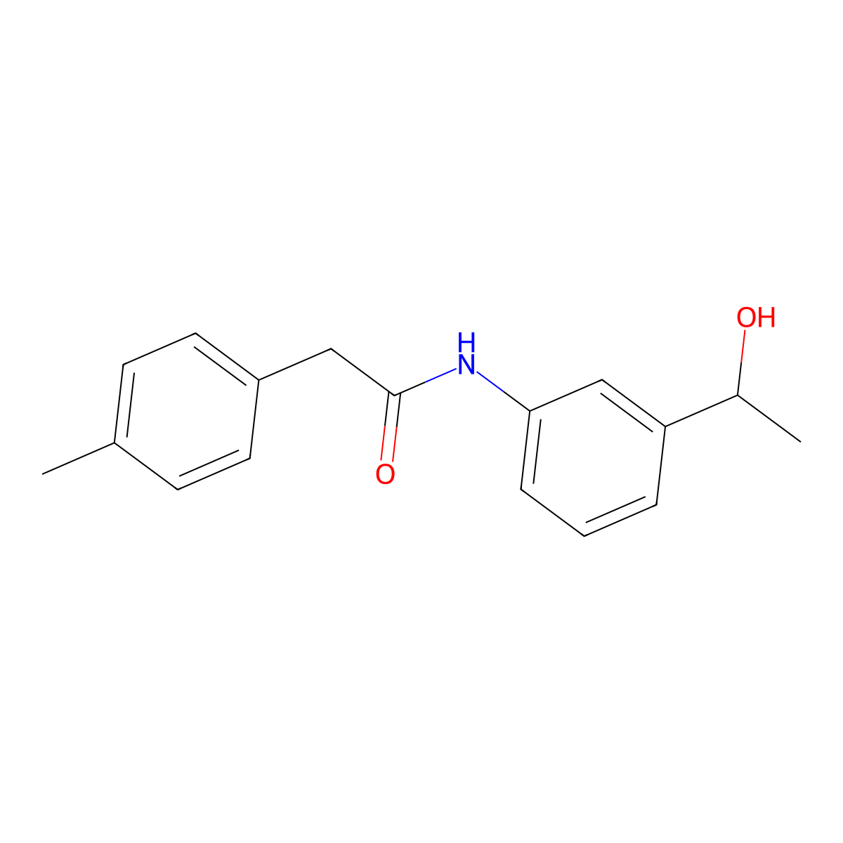 N-[3-(1-hydroxyethyl)phenyl]-2-(4-methylphenyl)acetamide molecular structure, CAS 1156641-66-5