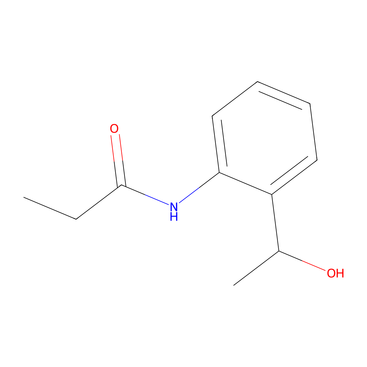 N-(2-(1-hydroxyethyl)phenyl)propanamide molecular structure, CAS 1156642-43-1