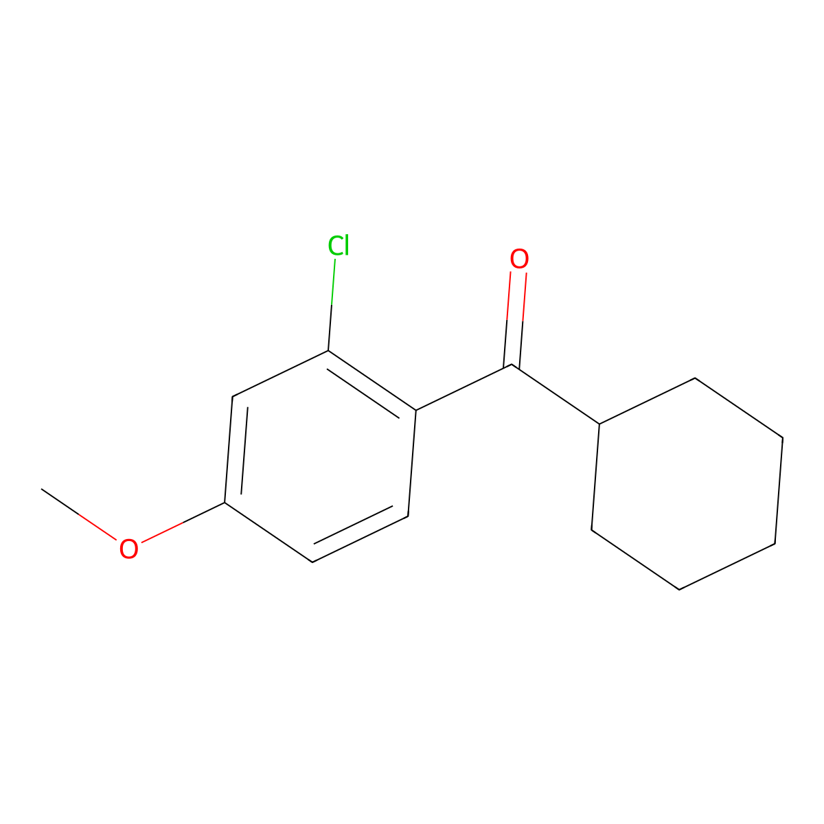 (2-Chloro-4-methoxyphenyl)(cyclohexyl)methanone molecular structure, CAS 1156653-30-3