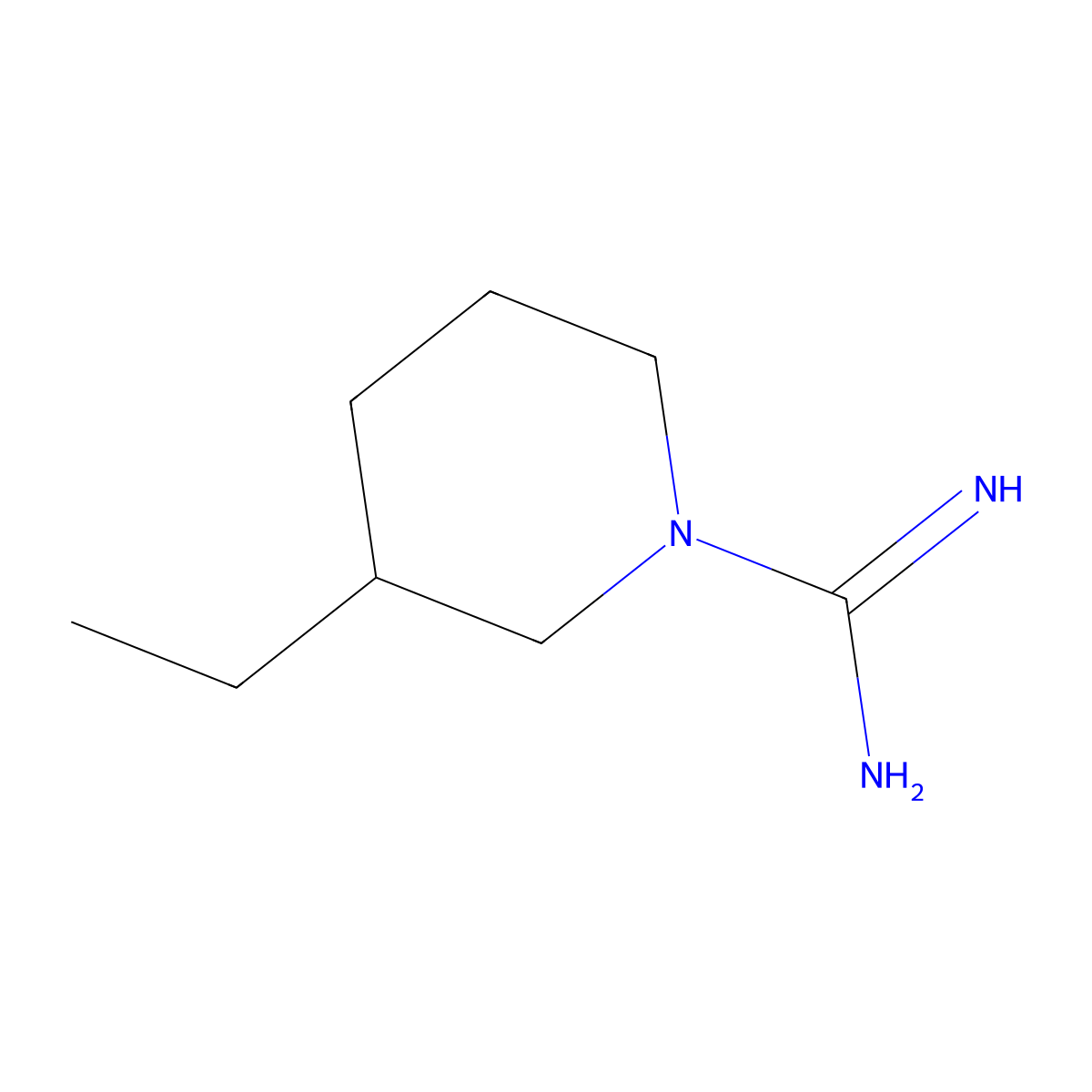 3-Ethylpiperidine-1-carboximidamide molecular structure, CAS 1156655-81-0