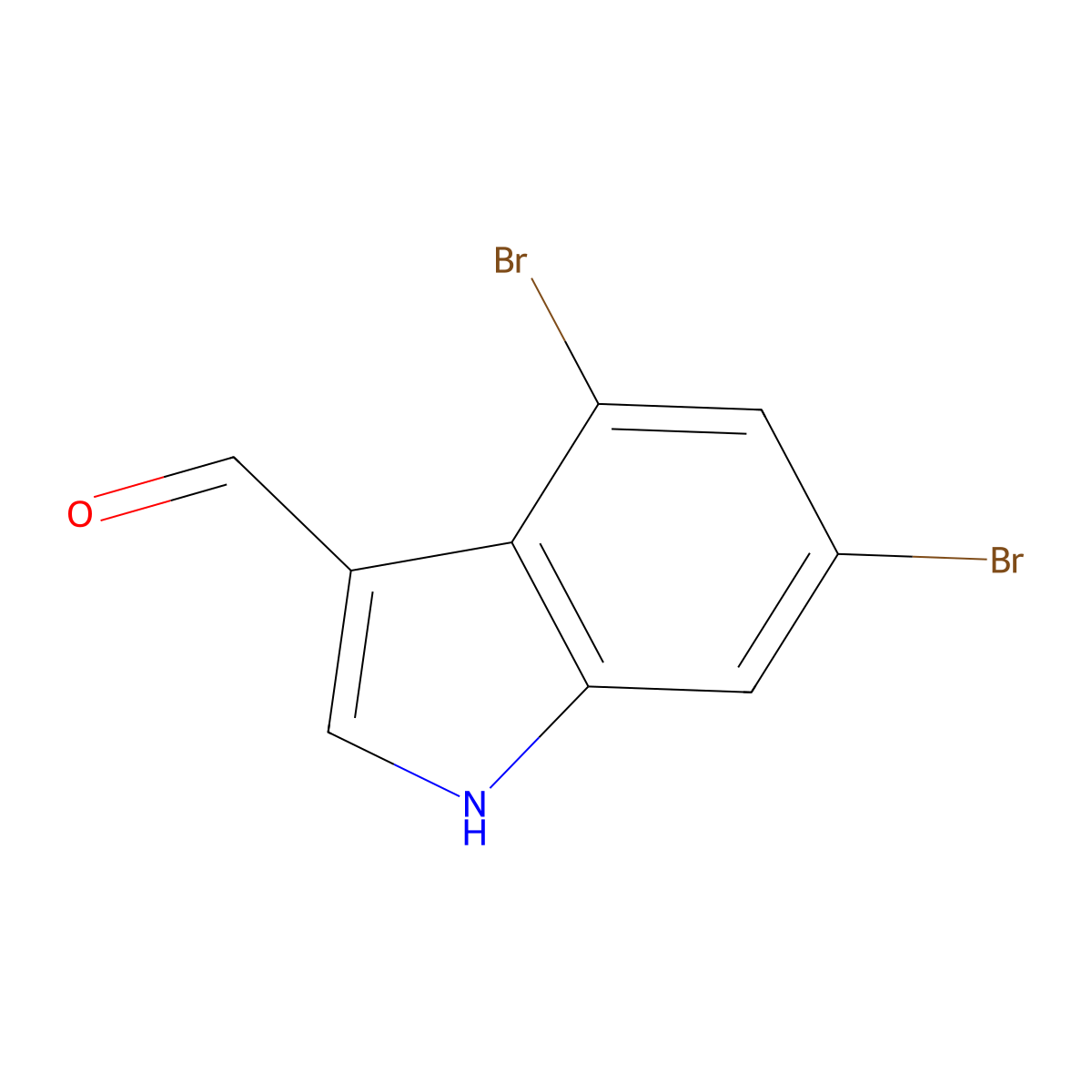4,6-dibromo-1H-indole-3-carbaldehyde molecular structure, CAS 115666-29-0