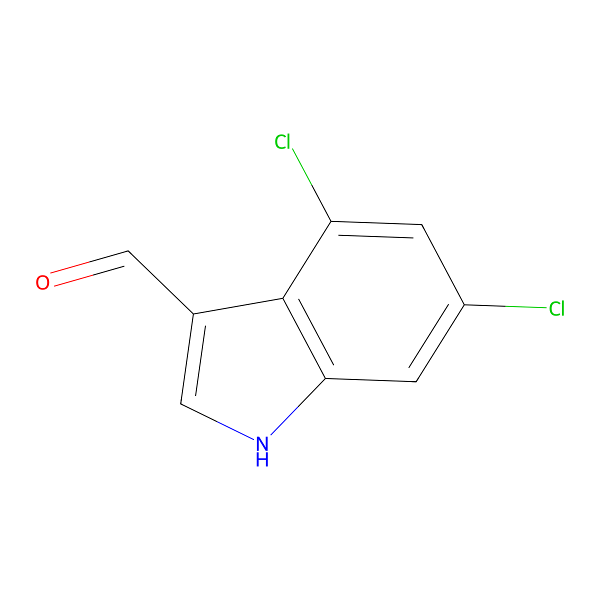 4,6-dichloro-1H-indole-3-carbaldehyde molecular structure, CAS 115666-33-6