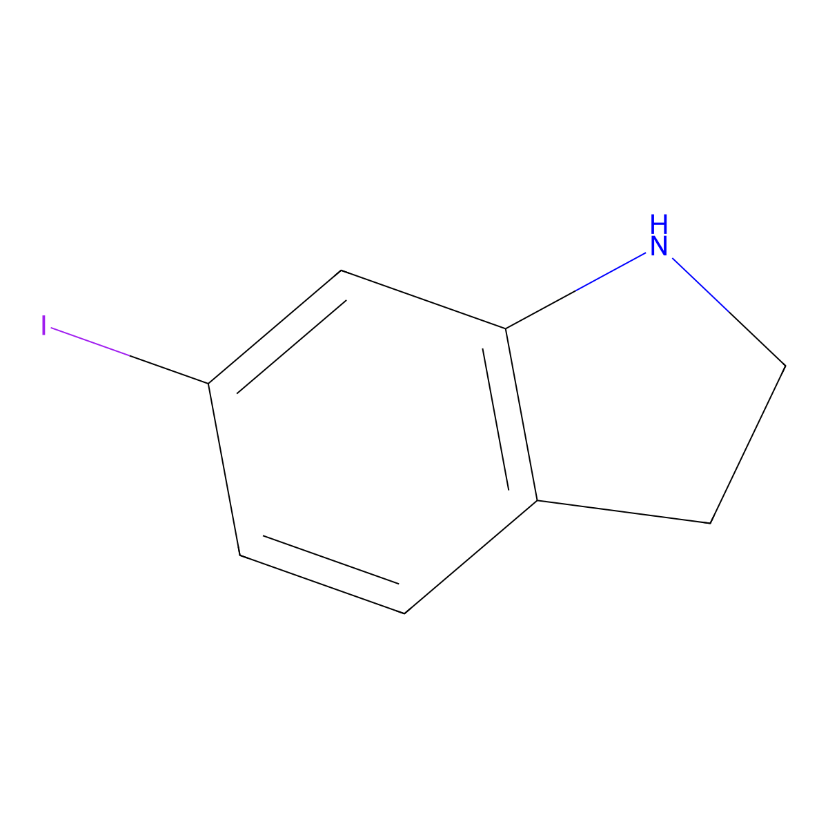 6-Iodoindoline molecular structure, CAS 115666-46-1