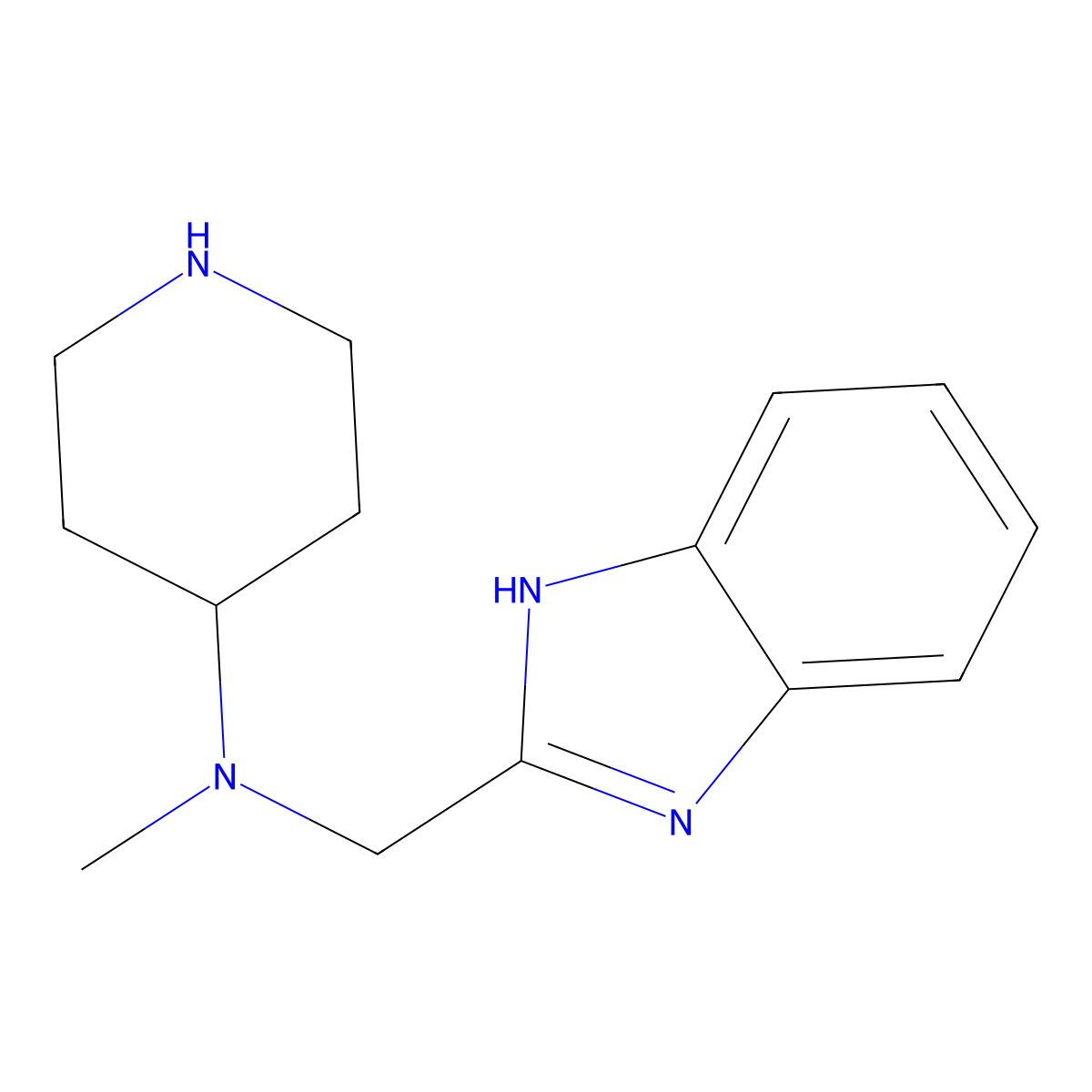 N-[(1H-1,3-benzodiazol-2-yl)methyl]-N-methylpiperidin-4-amine molecular structure, CAS 1156660-44-4